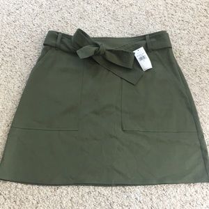 Belted utility mini skirt